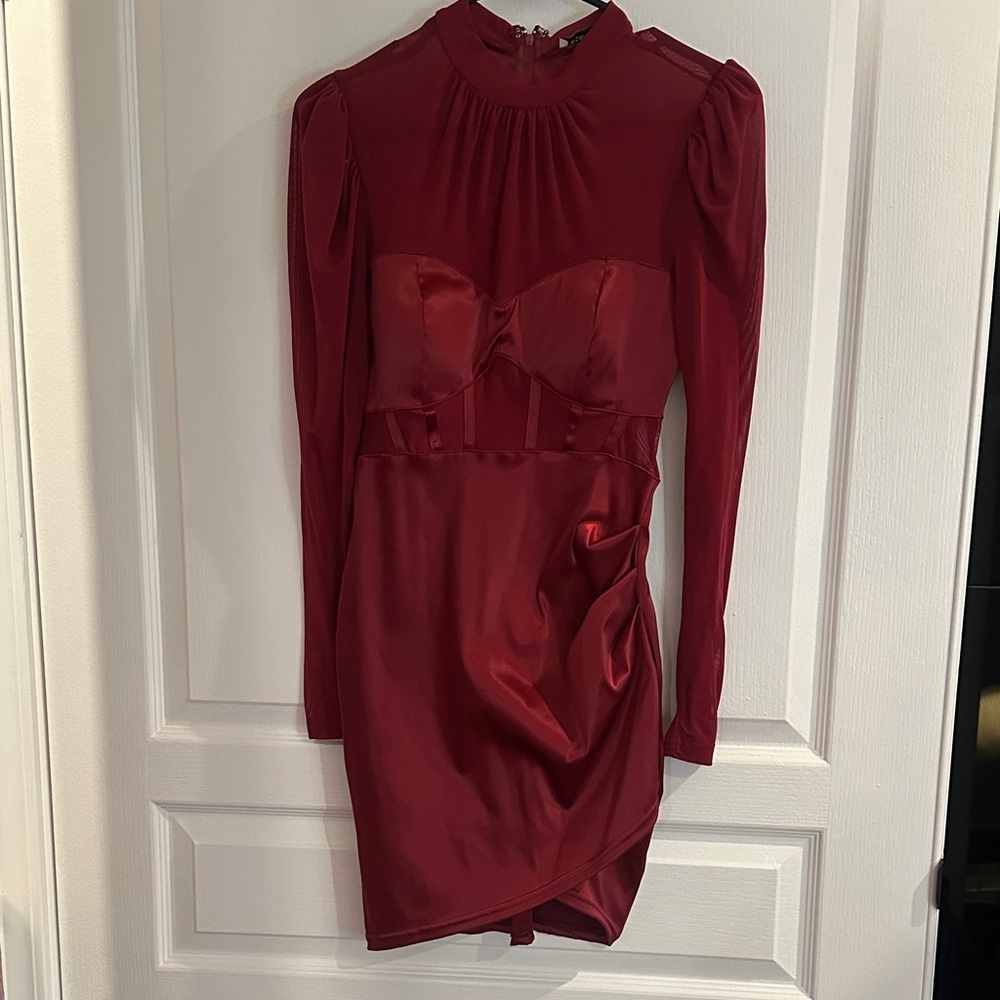 Elegant Red Satin Dress
